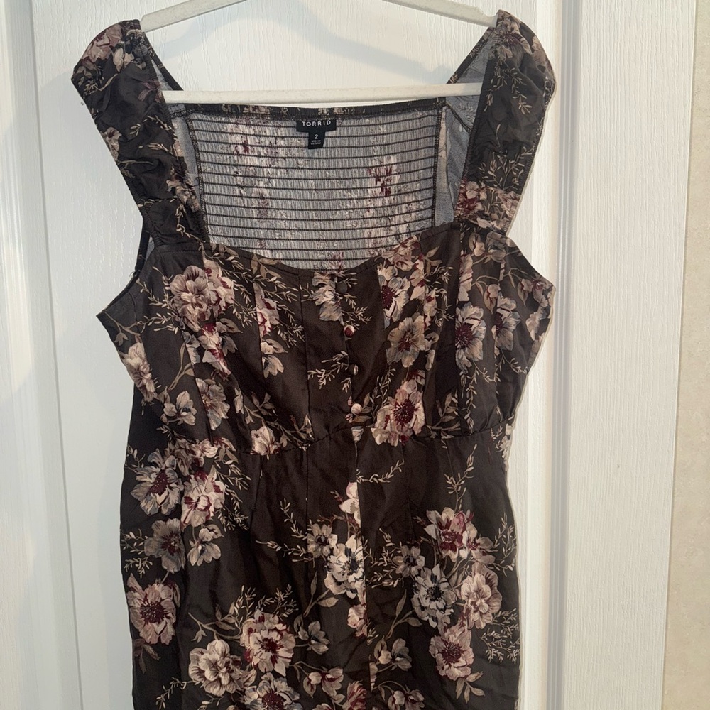 Torrid Black Floral Blouse